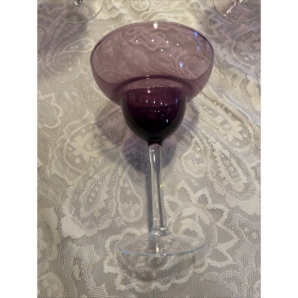 Purple Margarita Glass Amethyst Martini Glasses Clear Stem Replacement Glass